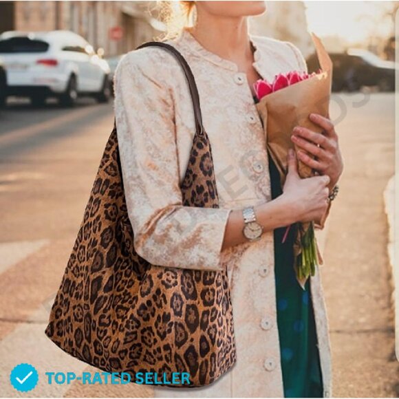 Brand New YFGBCX Tote Bag Brown Leopard Vintage Hobo - Picture 4 of 4